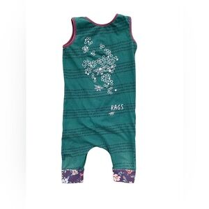 Rags Size 3/4T Green Honeybee and Honeycomb Print Romper
